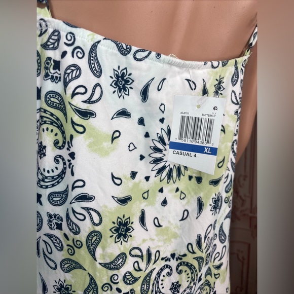 DEREK HEART Womens White Twist Front Bra Cups Midi Empire Dress Juniors L XL - Picture 12 of 15